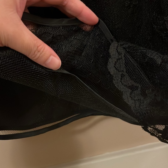 Vintage Louis Verdad Black Lace Ballerina Deep V-neck Dress S - Picture 8 of 12